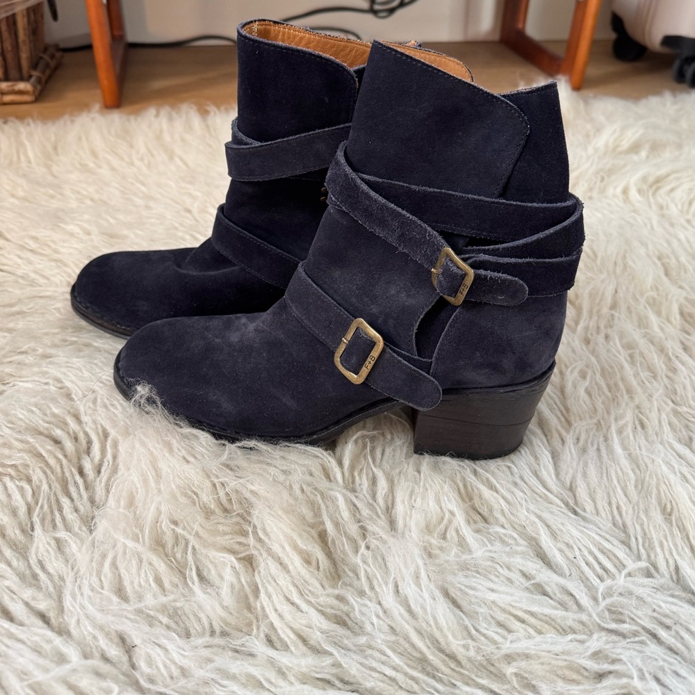Fiorentini + Baker Blue Suede Ankle Boots